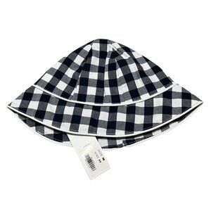 Janie & Jack Plaid Rimmed Bucket Hat Sz 6-12 Months Baby Girls Black & White